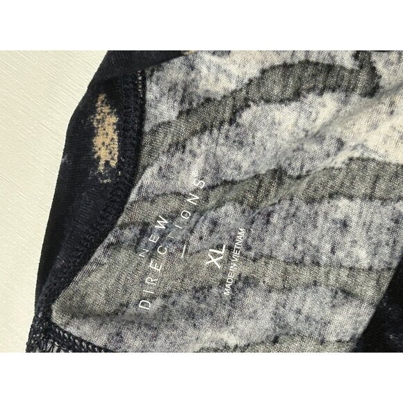 New Directions XL Black & Beige Zebra Print Short Sleeve Tunic Top 1754 - Picture 4 of 5